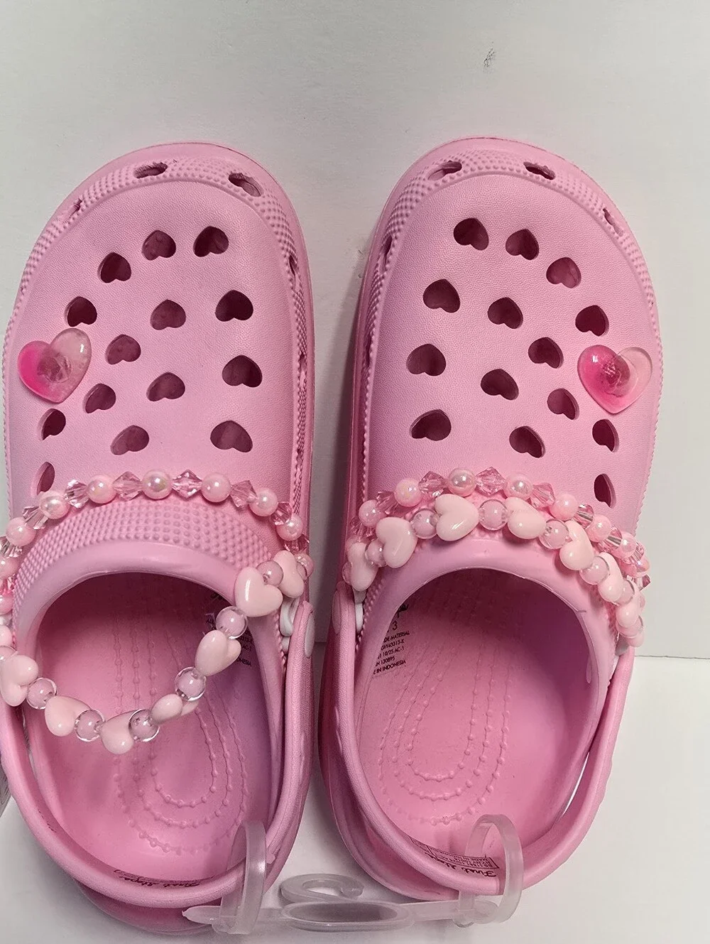NWT Kids First Steps Pink Jelly Heart Detail Clogs Size 3